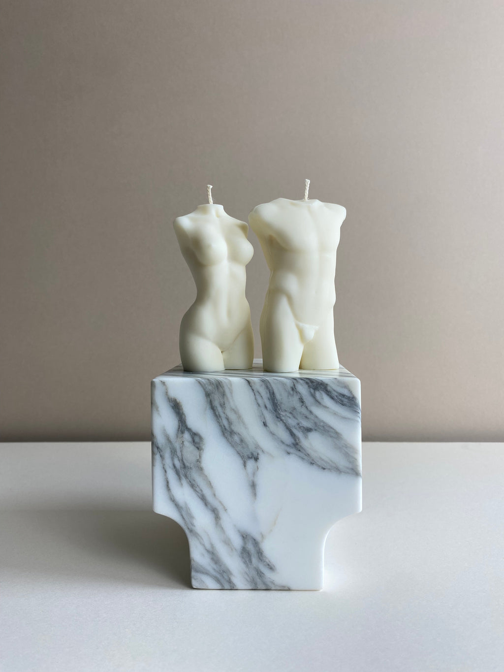 Pair Of Male And Female Torso Candles