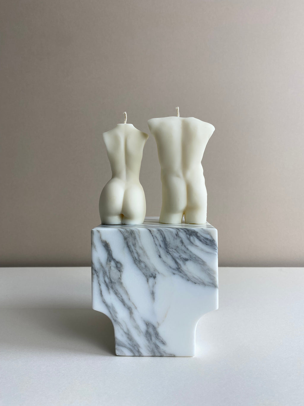 Pair Of Male And Female Torso Candles