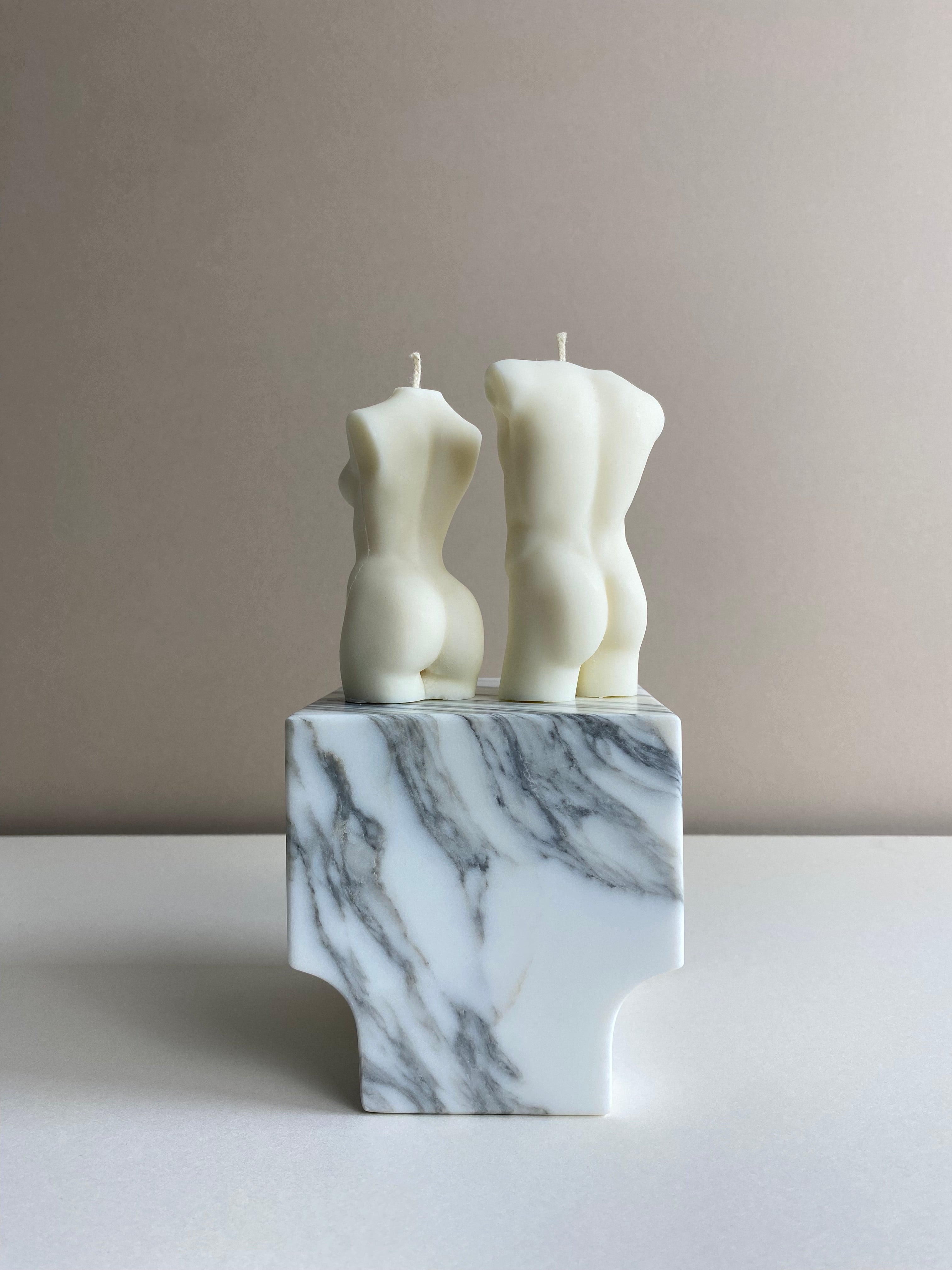 Pair Of Male And Female Torso Candles