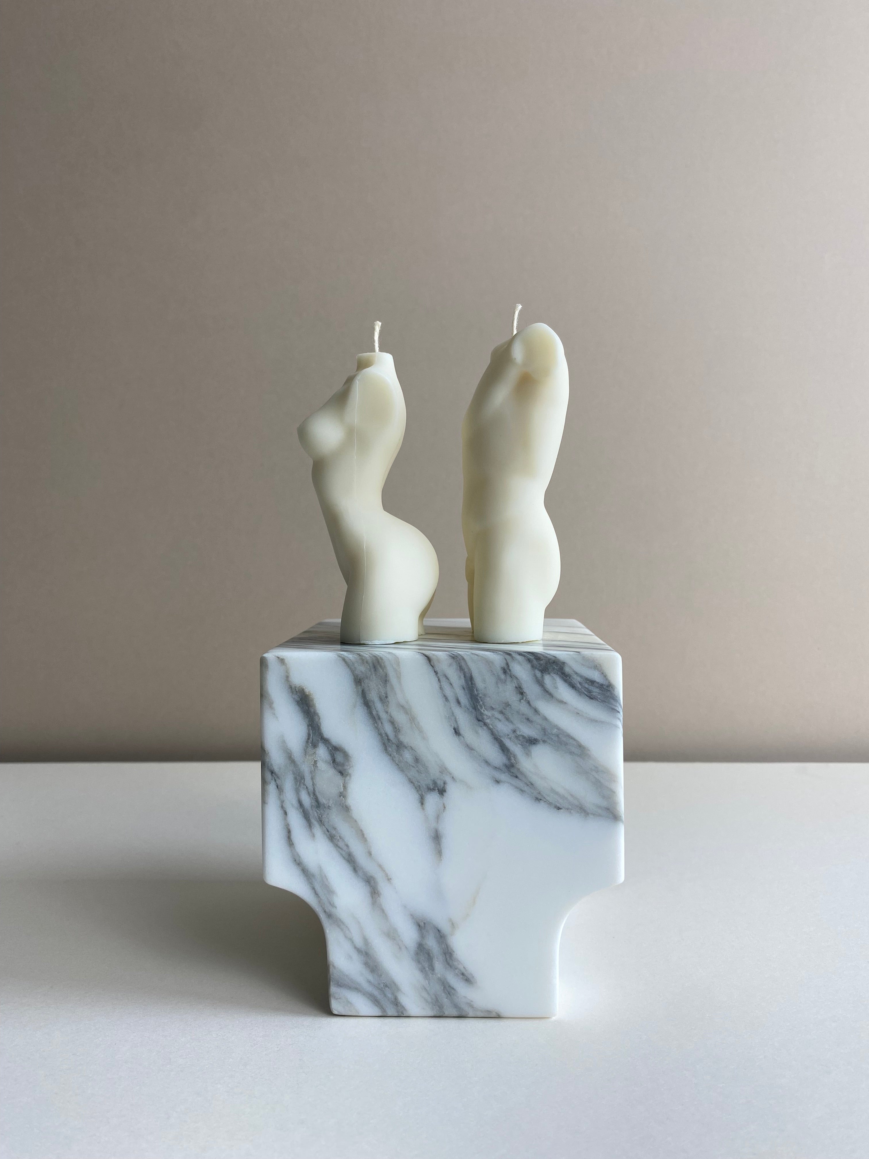 Pair Of Male And Female Torso Candles