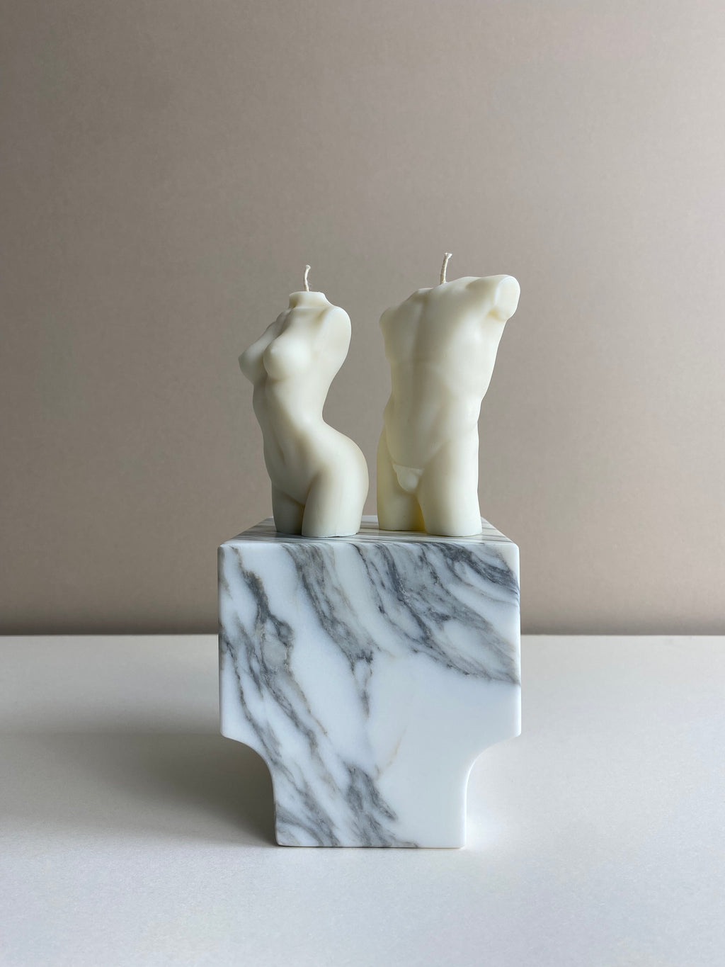 Pair Of Male And Female Torso Candles