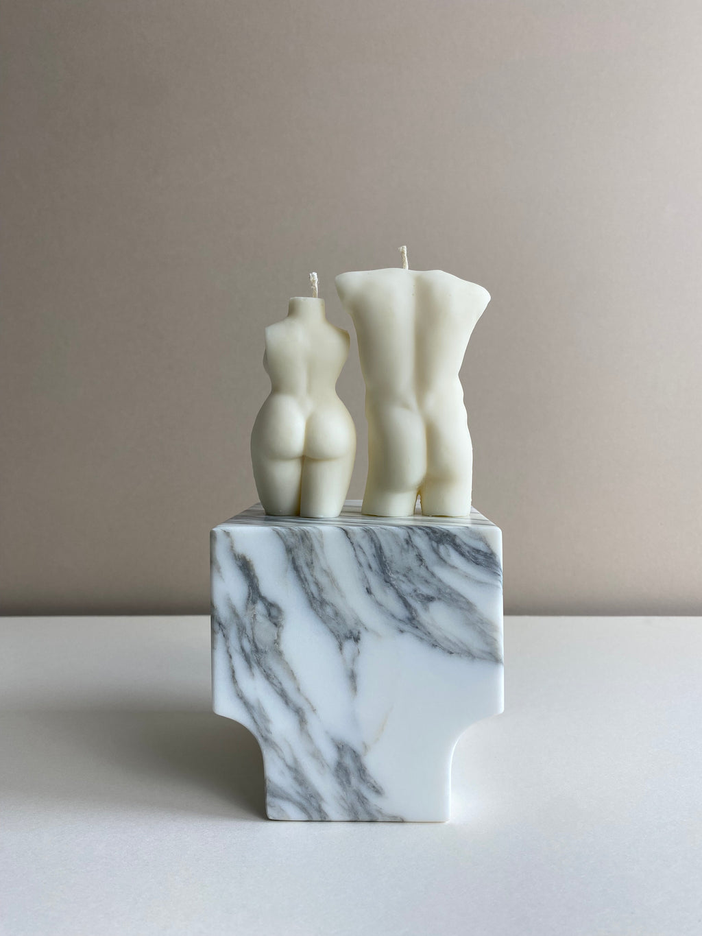 Atelier Ethos Pair Of Male And Curvy Lady Candles Hand-poured in natural soy wax, a candle duo celebrating harmony, love, and sculptural artistry. Ideal as a wedding or engagement gift. Sustainable, luxurious, and 10% of profits support charity. £18.00