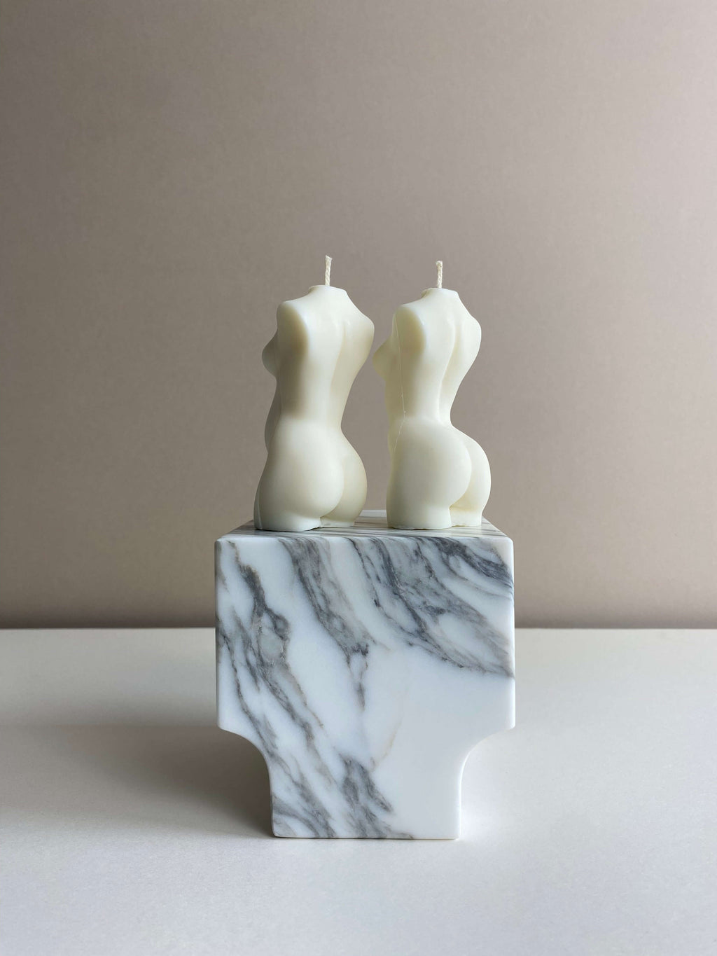 Atelier Ethos Pair Of Female And Pregnant Lady Candles A candle duo in natural soy wax celebrating motherhood and sculptural artistry. Perfect as a baby shower or gift for expecting couples. Sustainable, luxurious, and 10% of profits donated to charity. £