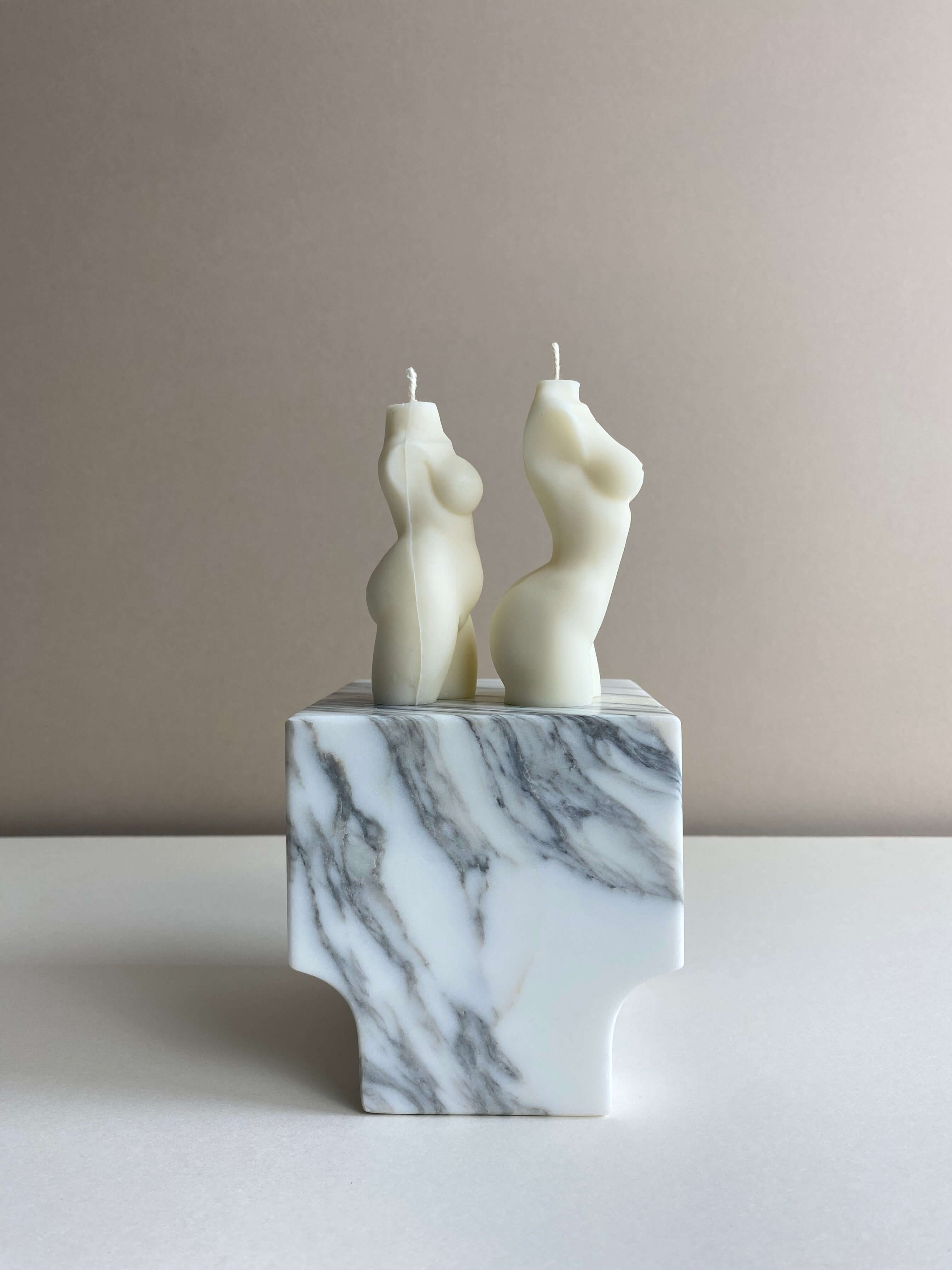 Atelier Ethos Pair Of Female And Curvy Lady Candles A candle duo in natural soy wax celebrating love, connection, and sculptural artistry. Perfect as an engagement or wedding gift. Sustainable, luxurious, and 10% of profits support charity. £18.00