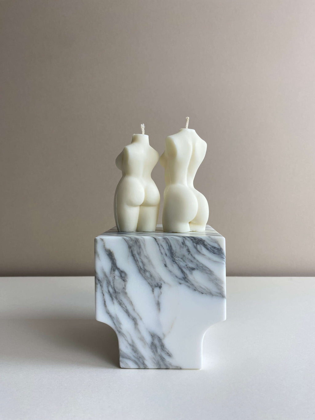Atelier Ethos Pair Of Female And Curvy Lady Candles A candle duo in natural soy wax celebrating love, connection, and sculptural artistry. Perfect as an engagement or wedding gift. Sustainable, luxurious, and 10% of profits support charity. £18.00