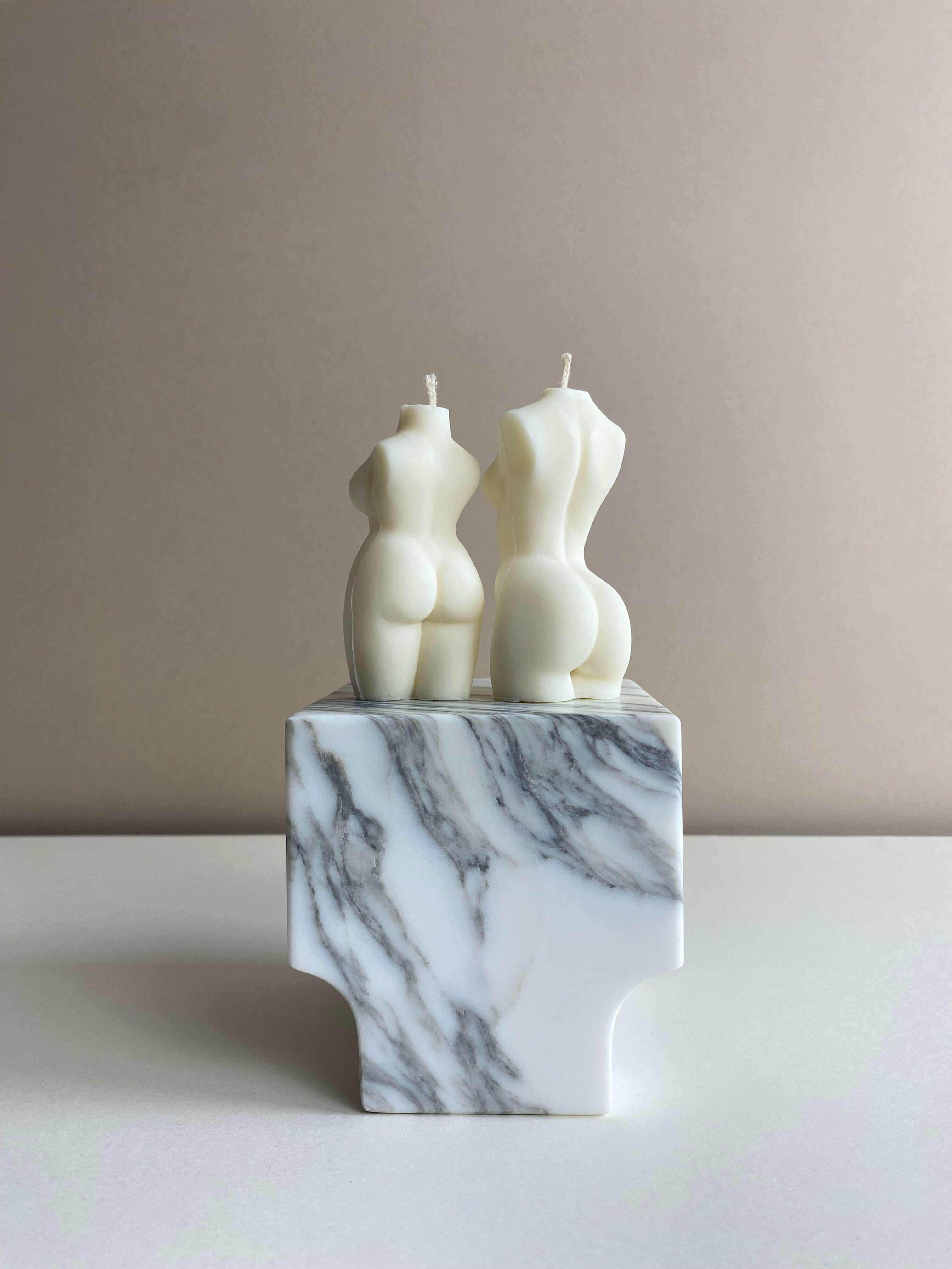 Atelier Ethos Pair Of Female And Curvy Lady Candles A candle duo in natural soy wax celebrating love, connection, and sculptural artistry. Perfect as an engagement or wedding gift. Sustainable, luxurious, and 10% of profits support charity. £18.00