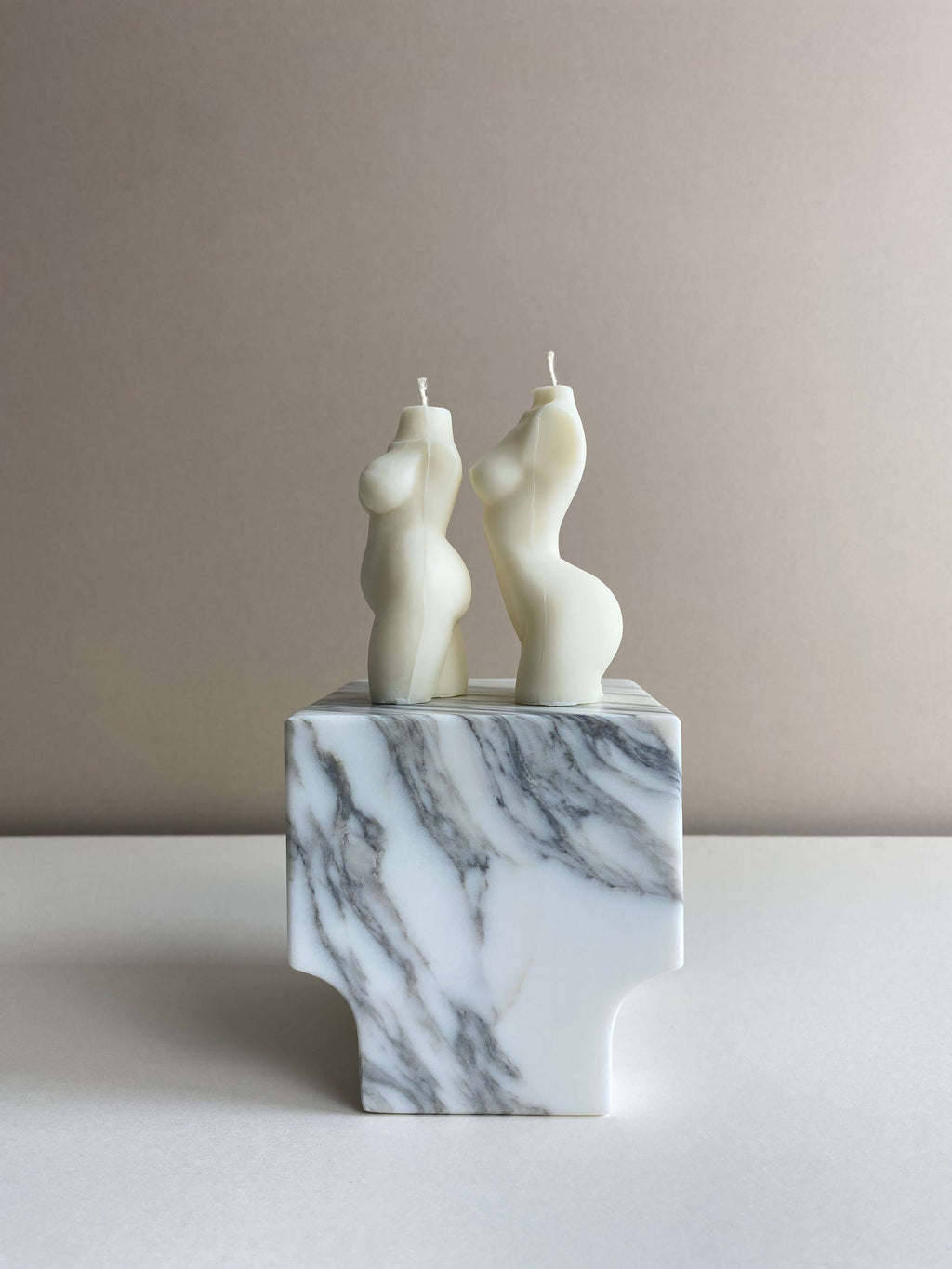 Atelier Ethos Pair Of Female And Curvy Lady Candles A candle duo in natural soy wax celebrating love, connection, and sculptural artistry. Perfect as an engagement or wedding gift. Sustainable, luxurious, and 10% of profits support charity. £18.00