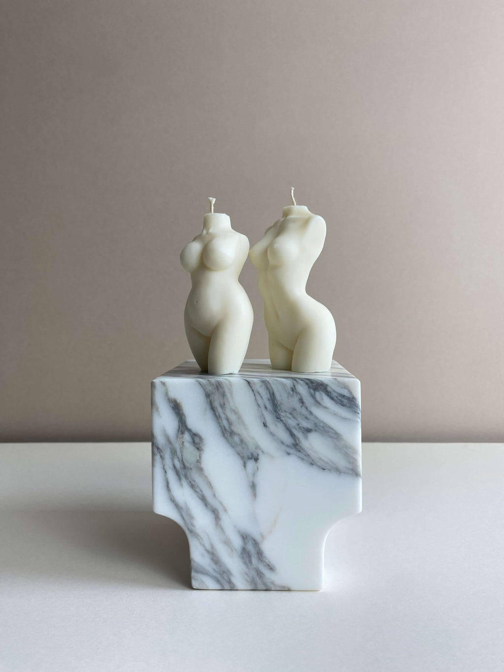 Atelier Ethos Pair Of Female And Curvy Lady Candles A candle duo in natural soy wax celebrating love, connection, and sculptural artistry. Perfect as an engagement or wedding gift. Sustainable, luxurious, and 10% of profits support charity. £18.00