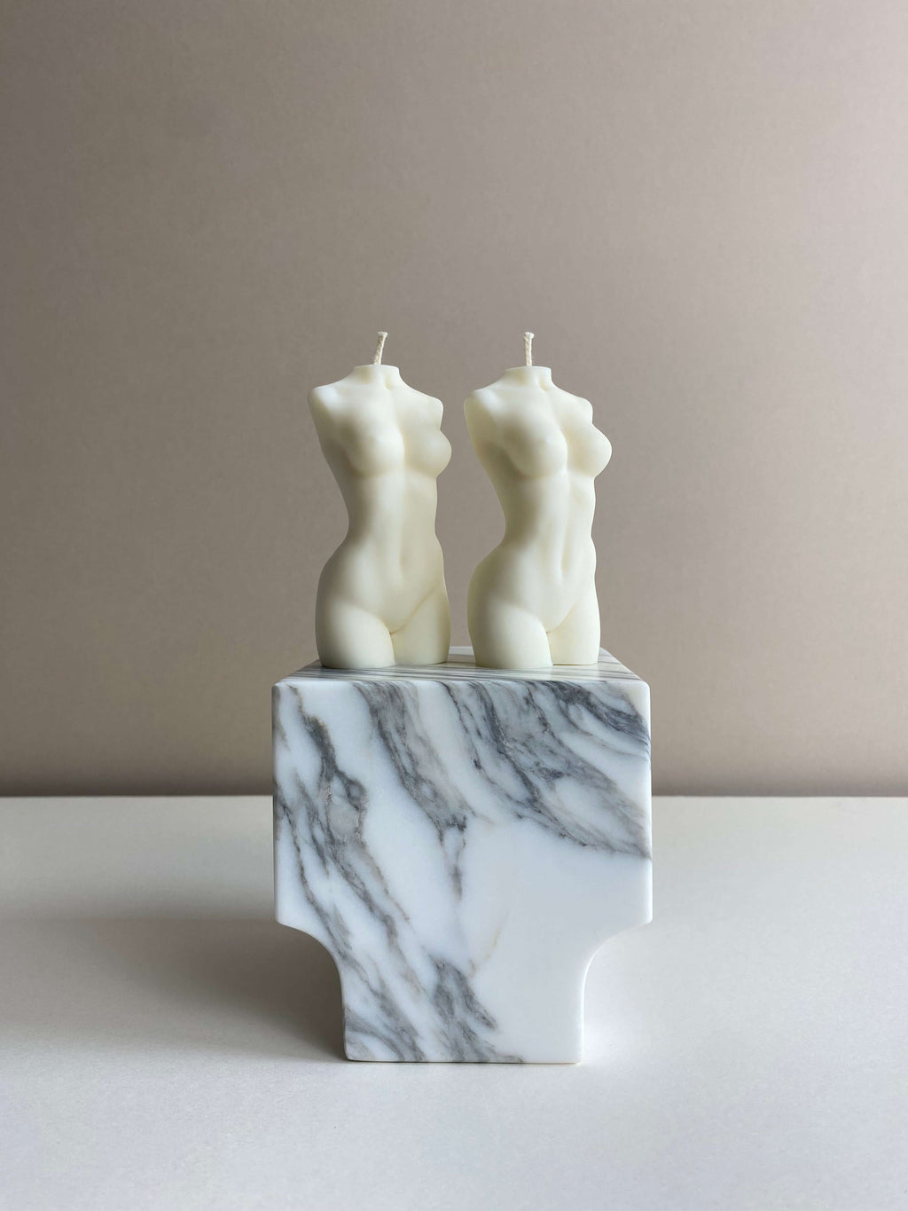 Atelier Ethos Pair Of Female Torso Candles Hand-poured in natural soy wax, a candle duo celebrating connection and refined artistry. Ideal as a thoughtful engagement or wedding gift. Sustainable, luxurious, 10% of profits donated to charity. £18.00