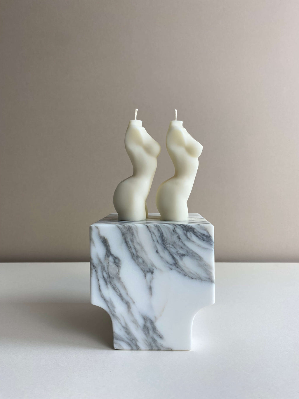 Atelier Ethos Pair Of Female Torso Candles Hand-poured in natural soy wax, a candle duo celebrating connection and refined artistry. Ideal as a thoughtful engagement or wedding gift. Sustainable, luxurious, 10% of profits donated to charity. £18.00