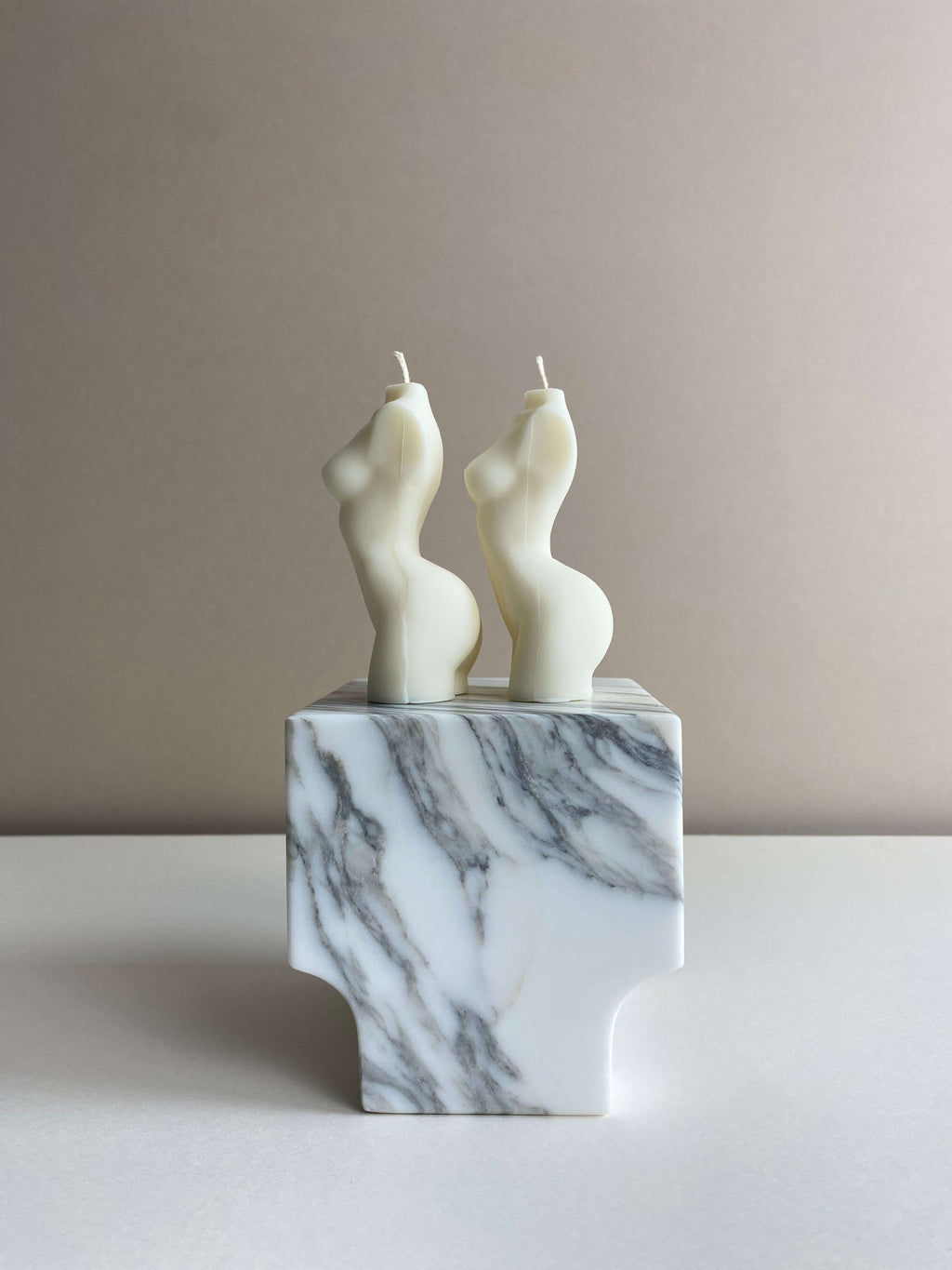 Atelier Ethos Pair Of Female Torso Candles Hand-poured in natural soy wax, a candle duo celebrating connection and refined artistry. Ideal as a thoughtful engagement or wedding gift. Sustainable, luxurious, 10% of profits donated to charity. £18.00