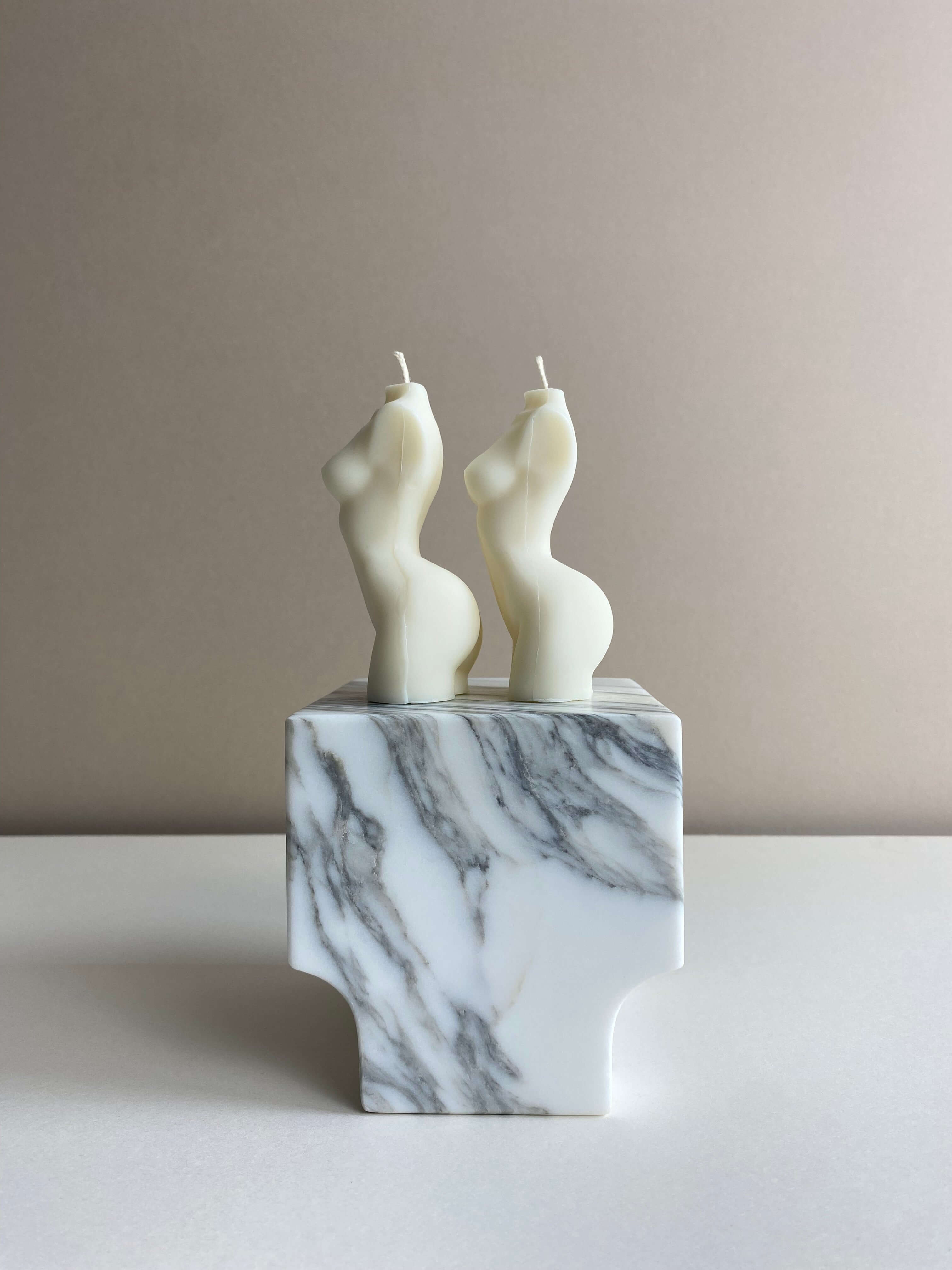 Atelier Ethos Pair Of Female Torso Candles Hand-poured in natural soy wax, a candle duo celebrating connection and refined artistry. Ideal as a thoughtful engagement or wedding gift. Sustainable, luxurious, 10% of profits donated to charity. £18.00