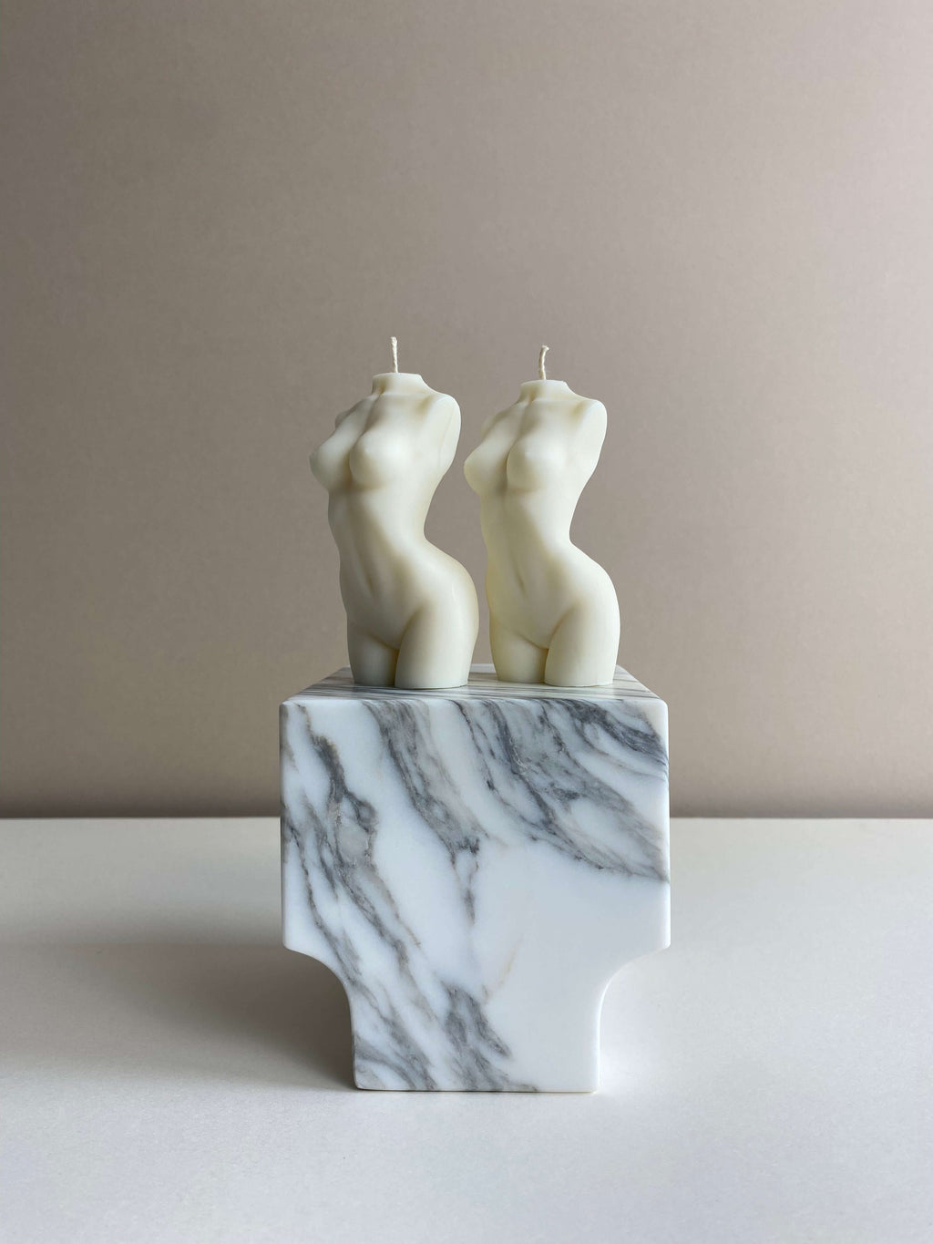 Atelier Ethos Pair Of Female Torso Candles Hand-poured in natural soy wax, a candle duo celebrating connection and refined artistry. Ideal as a thoughtful engagement or wedding gift. Sustainable, luxurious, 10% of profits donated to charity. £18.00
