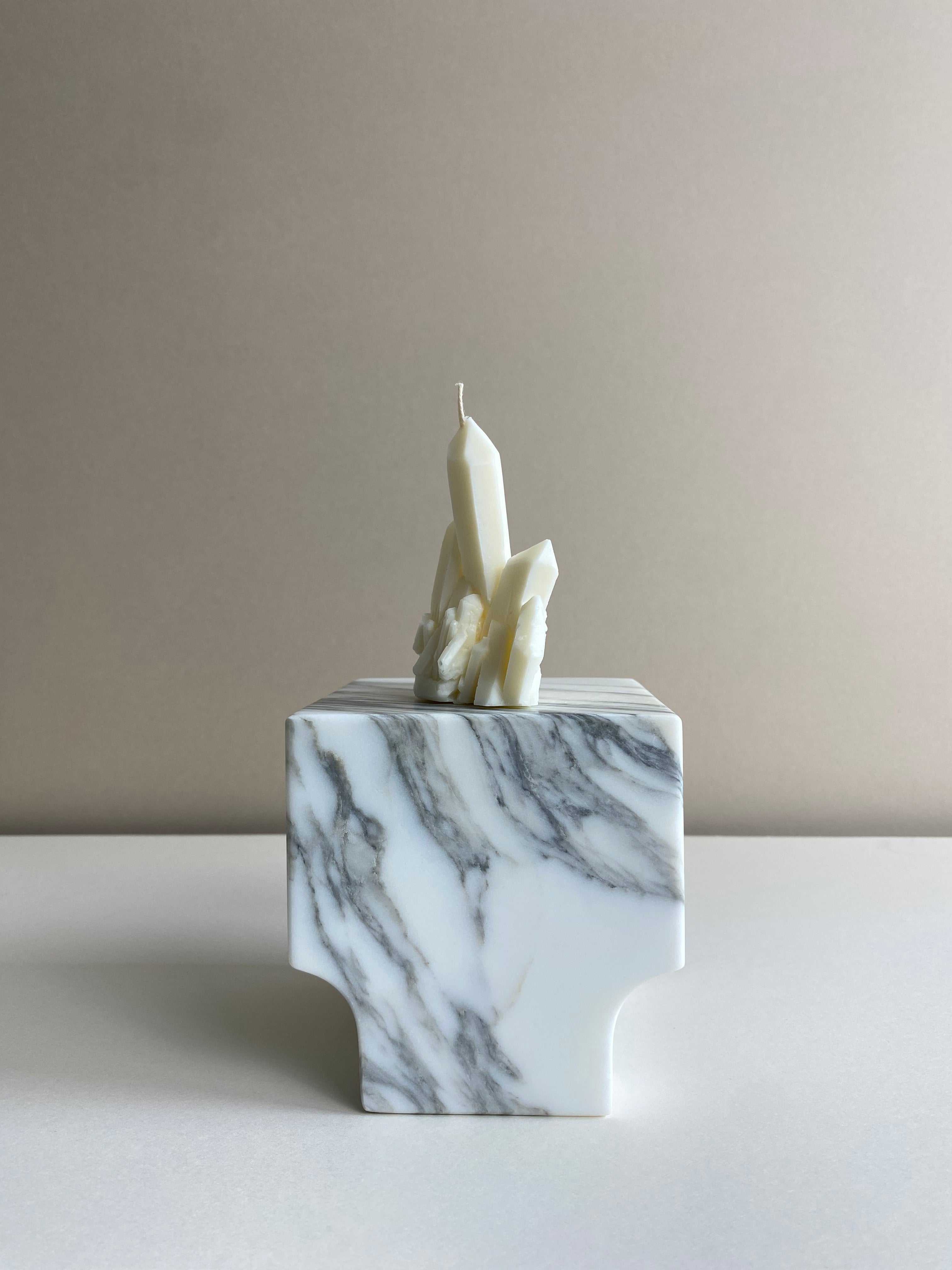 Atelier Ethos Large Crystal Candle A candle in natural soy wax celebrating bold geometry and artistry. Sculptural, sustainable, and 10% of profits are donated to charity. £8.00