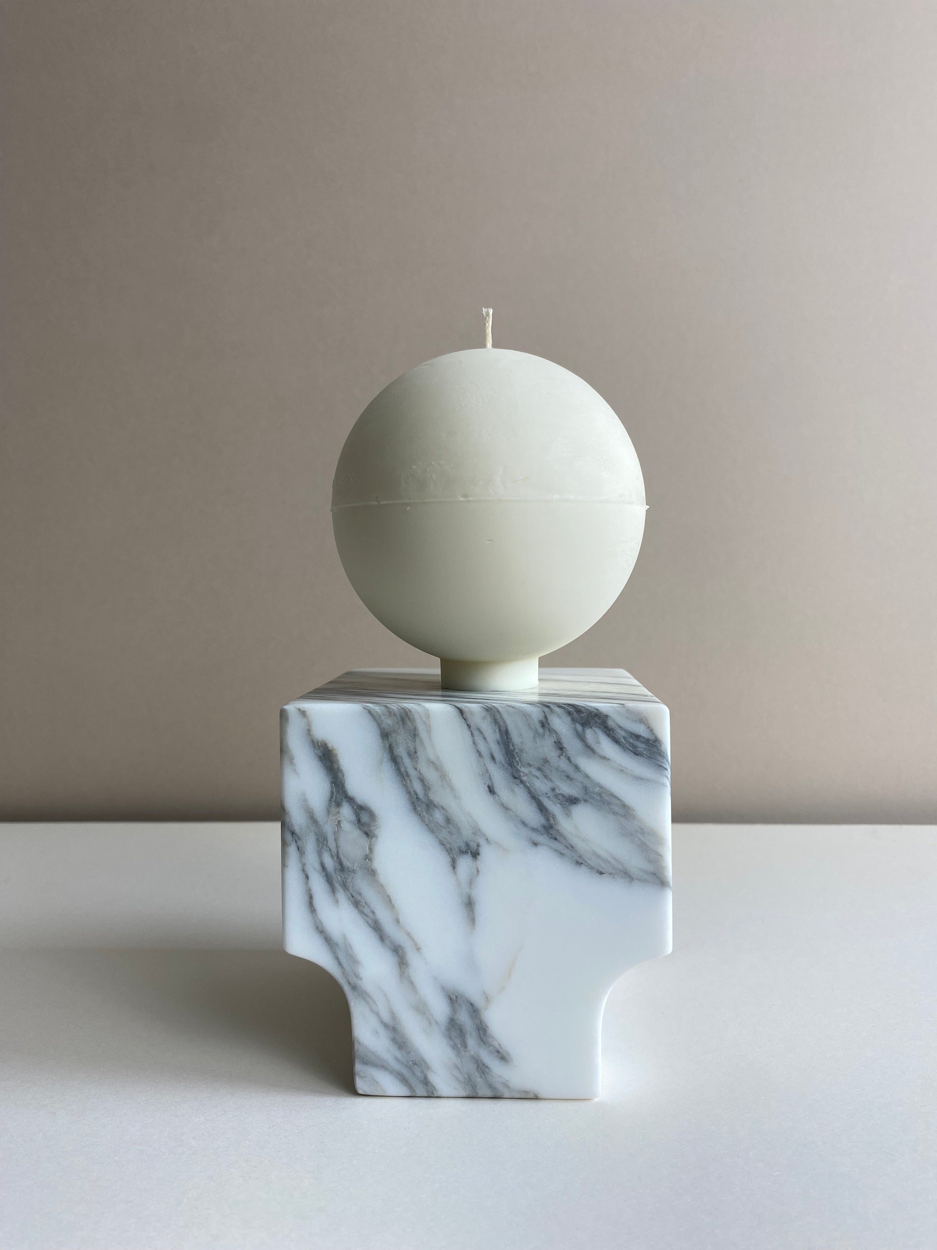 Atelier Ethos Large Sphere Candle Smooth and minimalist, a candle hand-poured in natural soy wax. Refined craftsmanship meets sustainable luxury, with 10% of profits supporting charity. £18.00