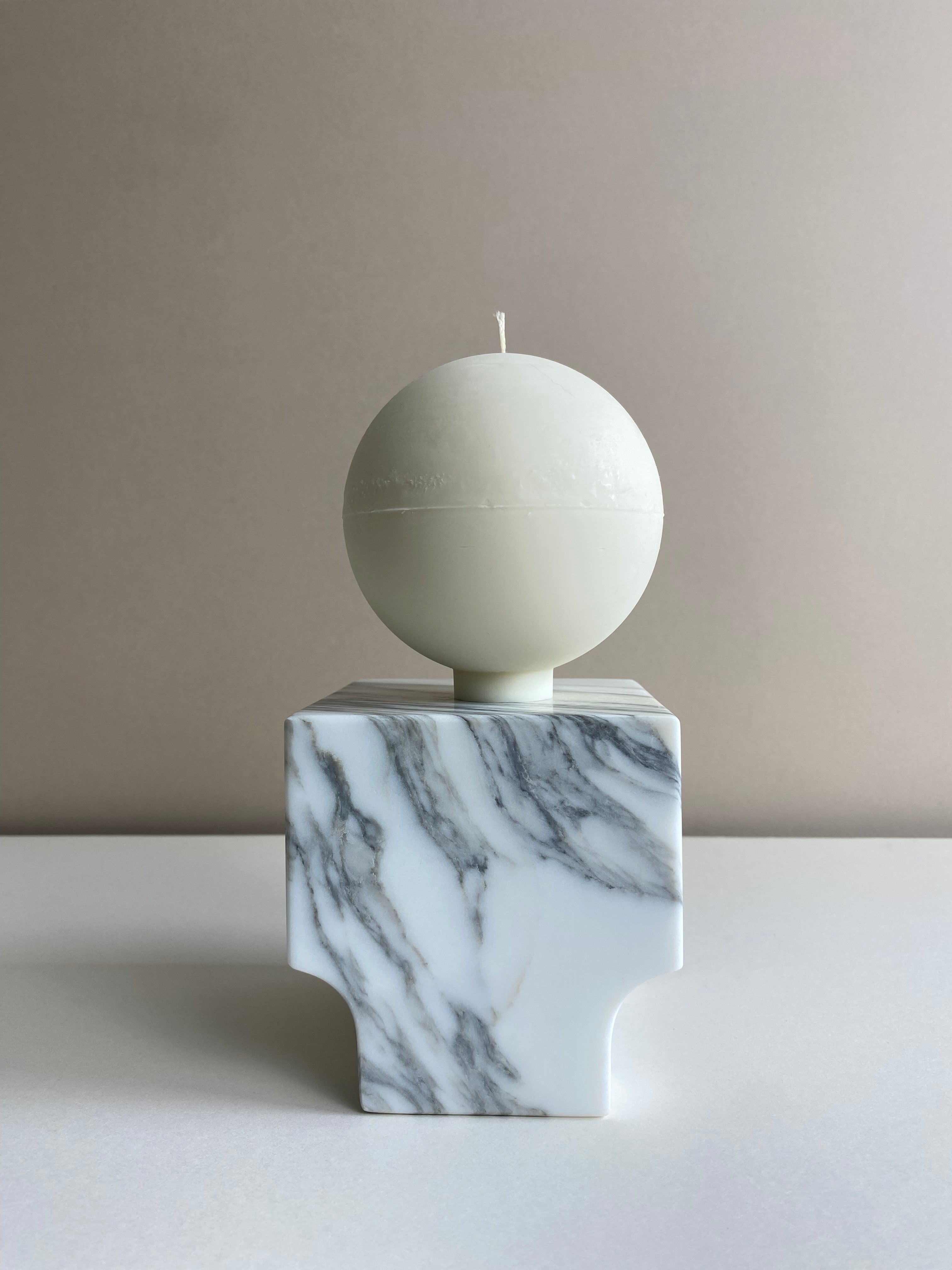 Atelier Ethos Large Sphere Candle Smooth and minimalist, a candle hand-poured in natural soy wax. Refined craftsmanship meets sustainable luxury, with 10% of profits supporting charity. £18.00