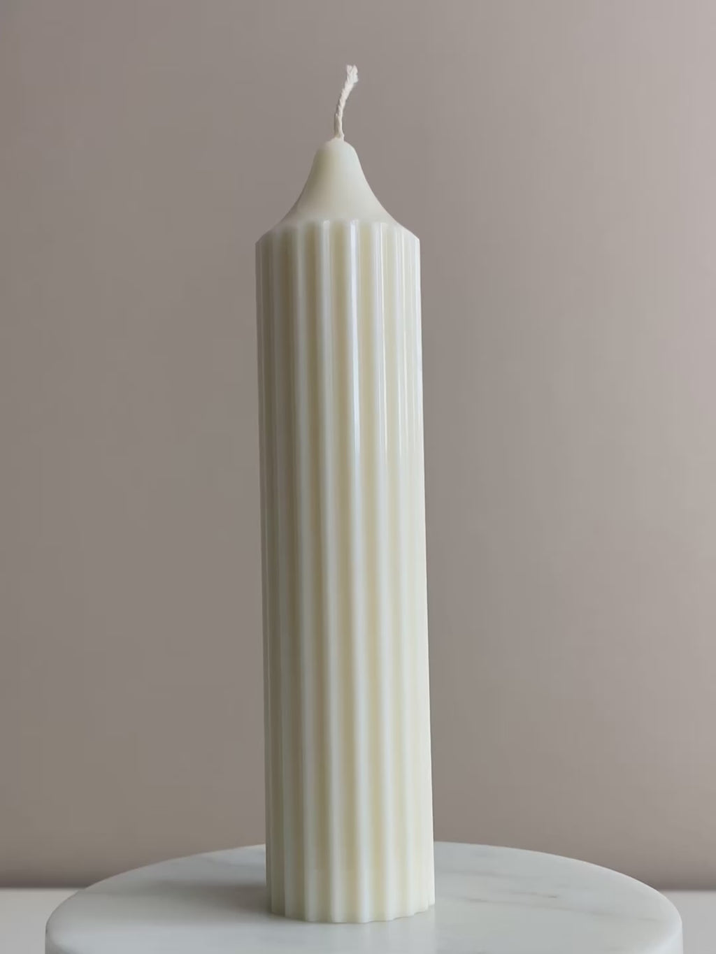 Tall Ribbed Pillar Candle