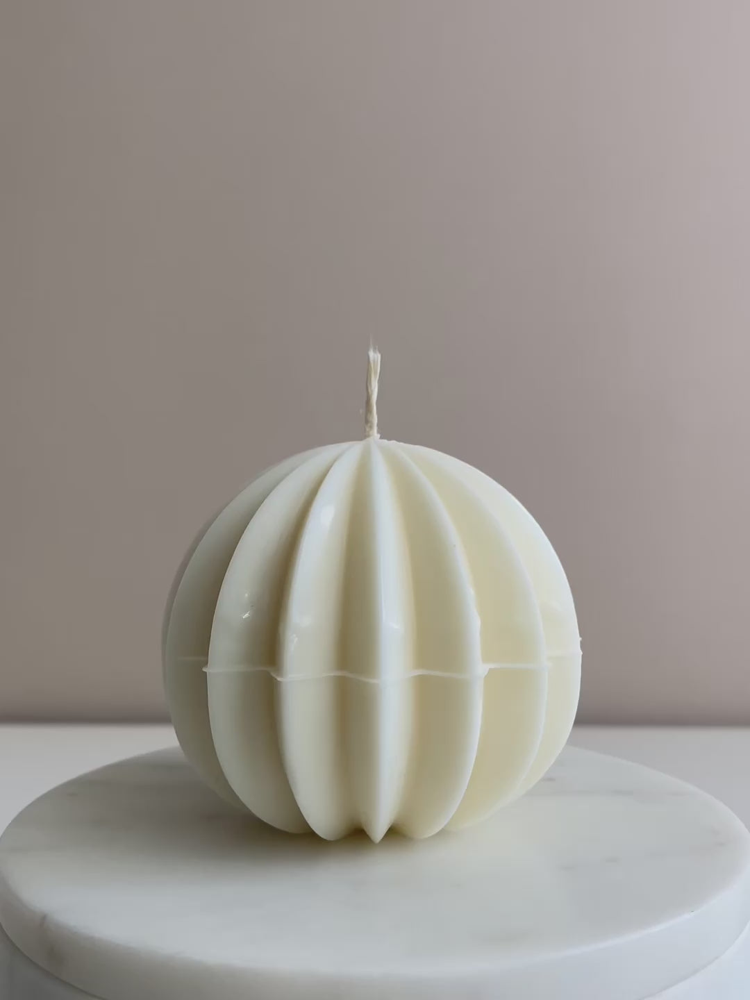 Ribbed Sphere Candle